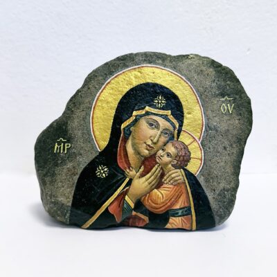 Богородица с младенеца - каменна икона малка