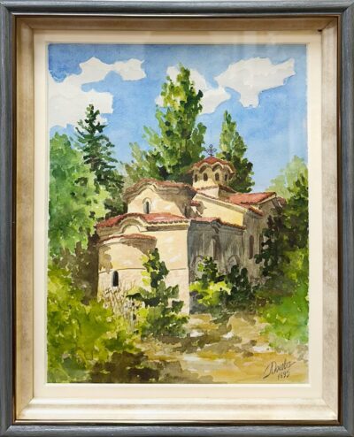 "Боянската църква" - акварелна картина